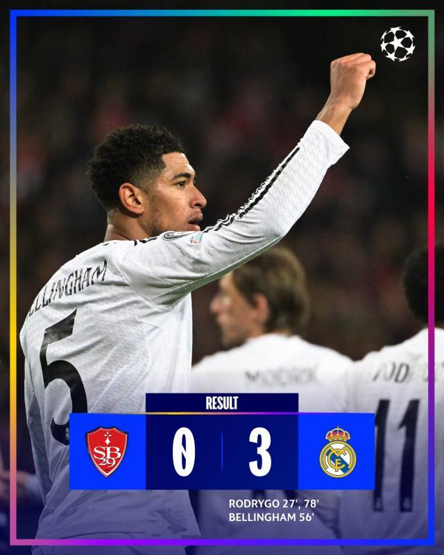 PG模拟器-【欧冠】皇马3比0客胜布雷斯特，罗德里戈梅开二度
